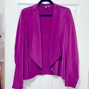 ⭐️2/$40⭐️ Guess purple open-front flowy waterfall blazer jacket, size L